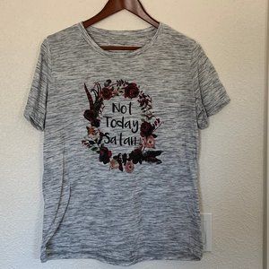 L NOT TODAY SATAN tee